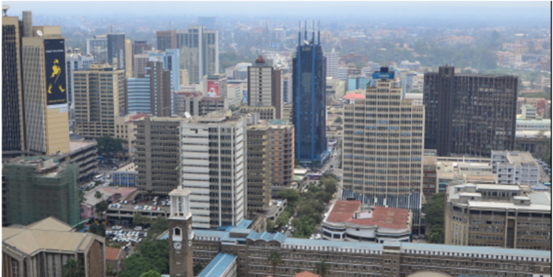 An aerial view of Nairobi CBD